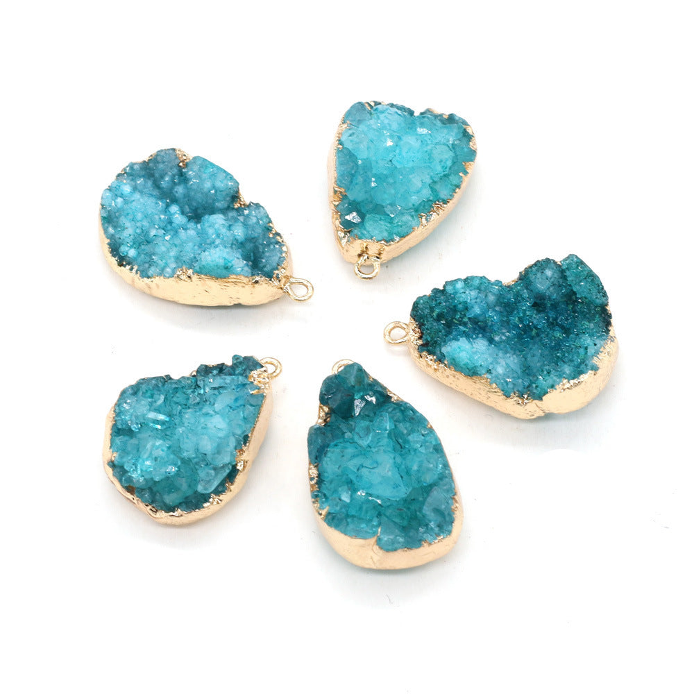 Natural Stone Crystal Cluster Pendant Droplet Shape