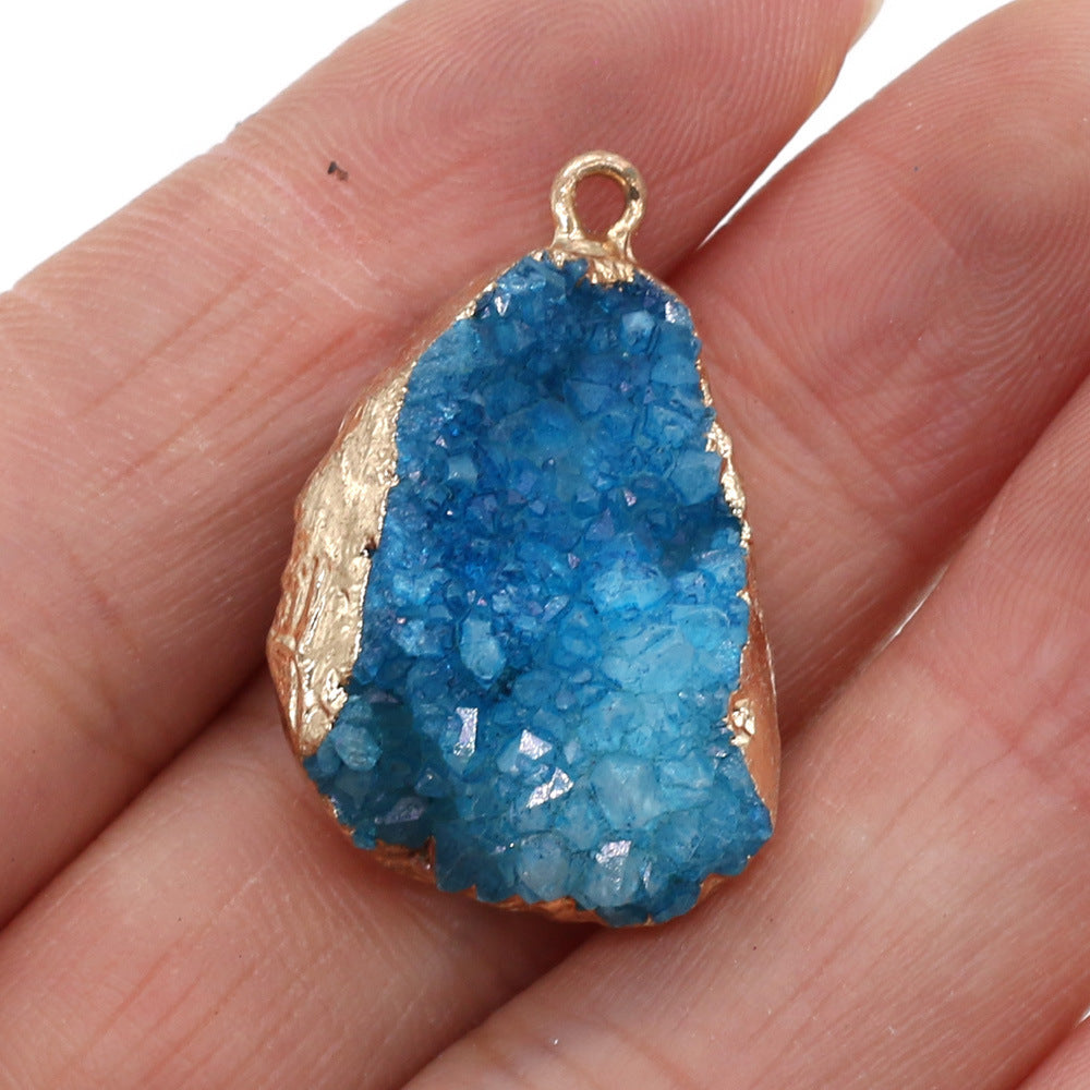 Natural Stone Crystal Cluster Pendant Droplet Shape