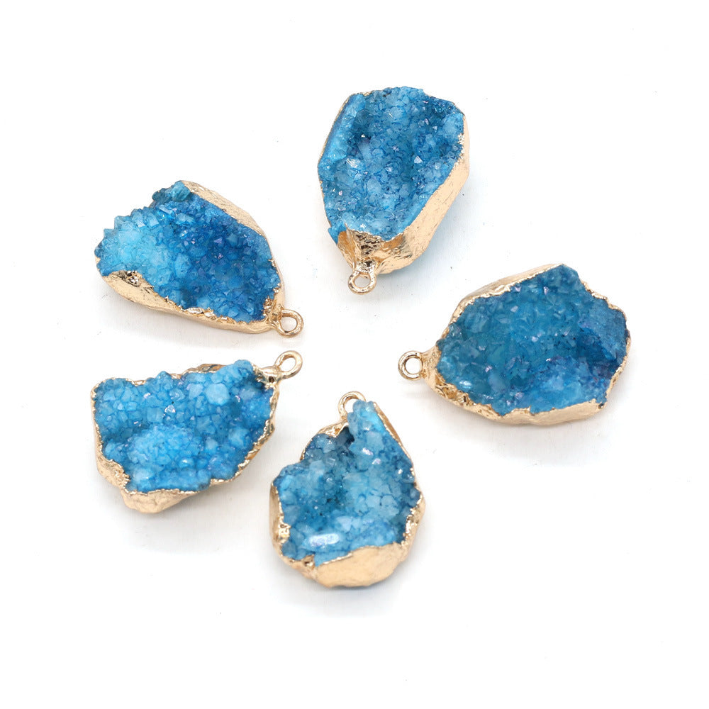 Natural Stone Crystal Cluster Pendant Droplet Shape