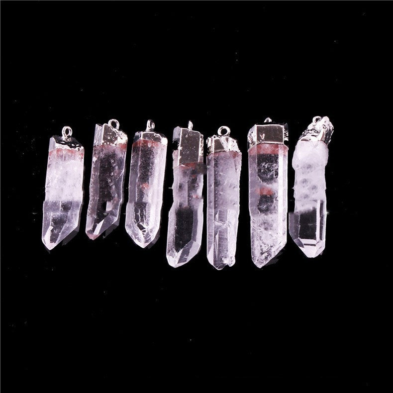 Natural Irregular Surface With Uneven Transparent Crystal Pendant