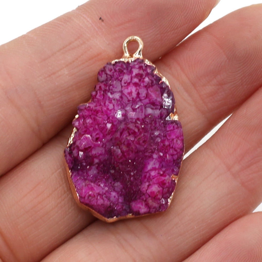 Natural Stone Crystal Cluster Pendant Droplet Shape